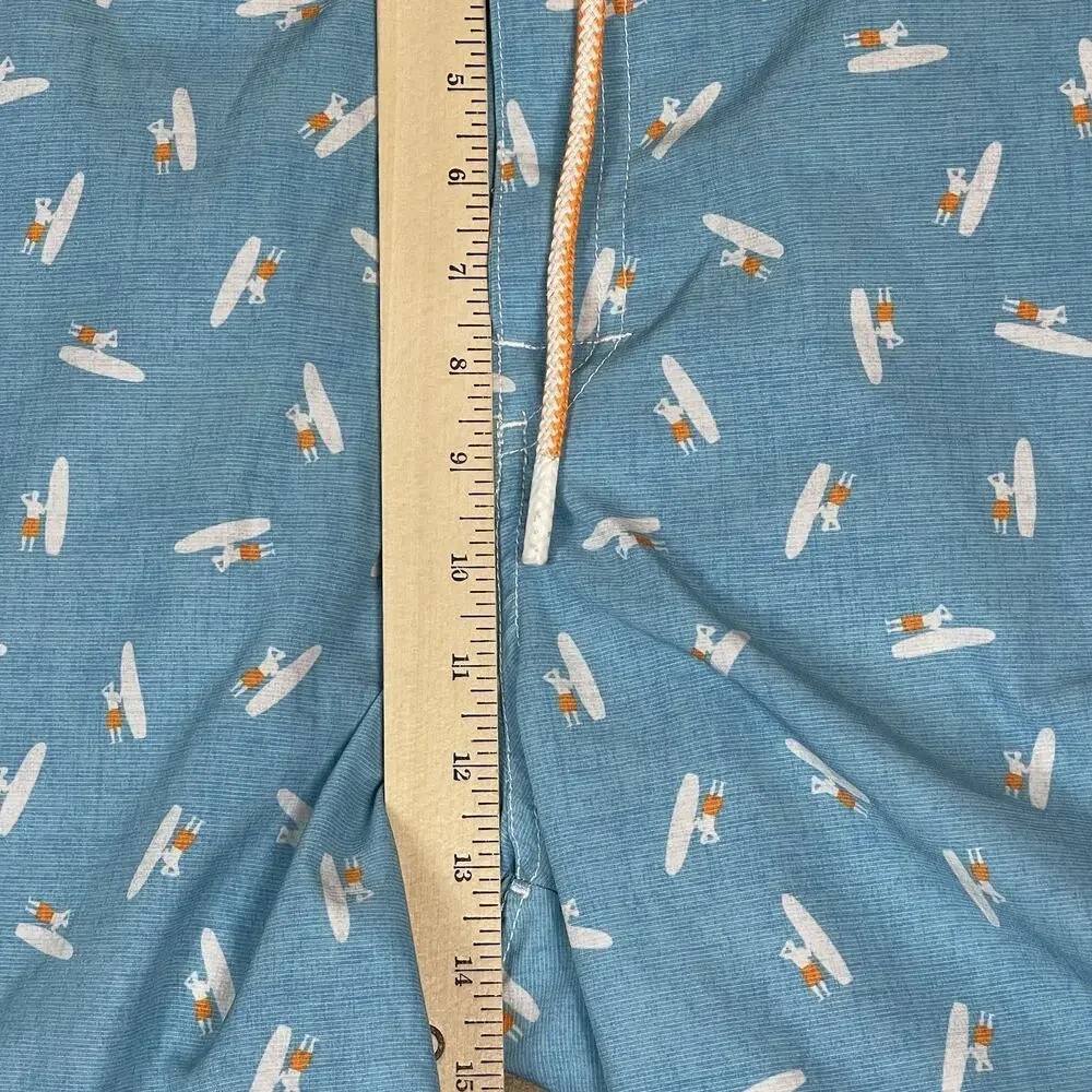 Johnnie O Swim Trunk Mens XXL Blue Arno Half Elastic Surf Short Relaxed Fit‎